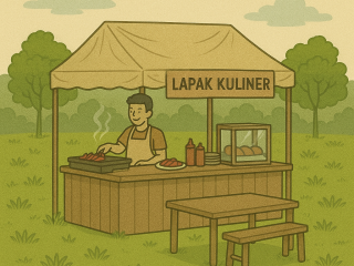 Lapak sementara untuk kuliner sore